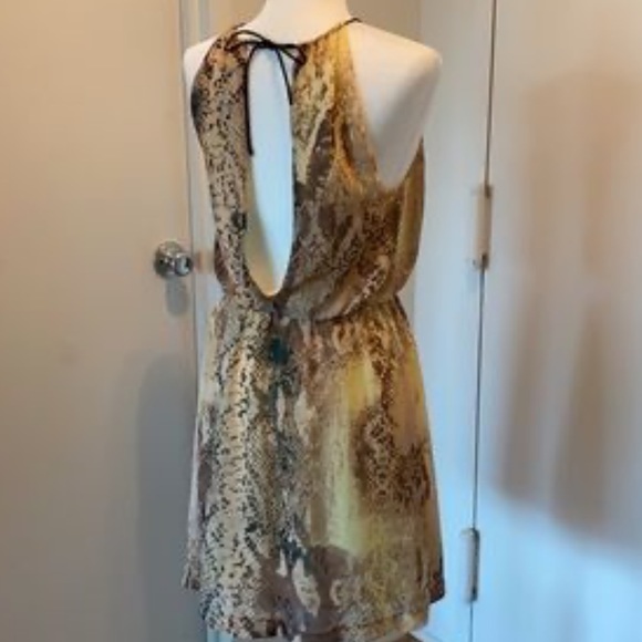 Kensie sheer snakeskin cocktail dress with open back. Fully lined. Size small. - Picture 2 of 9